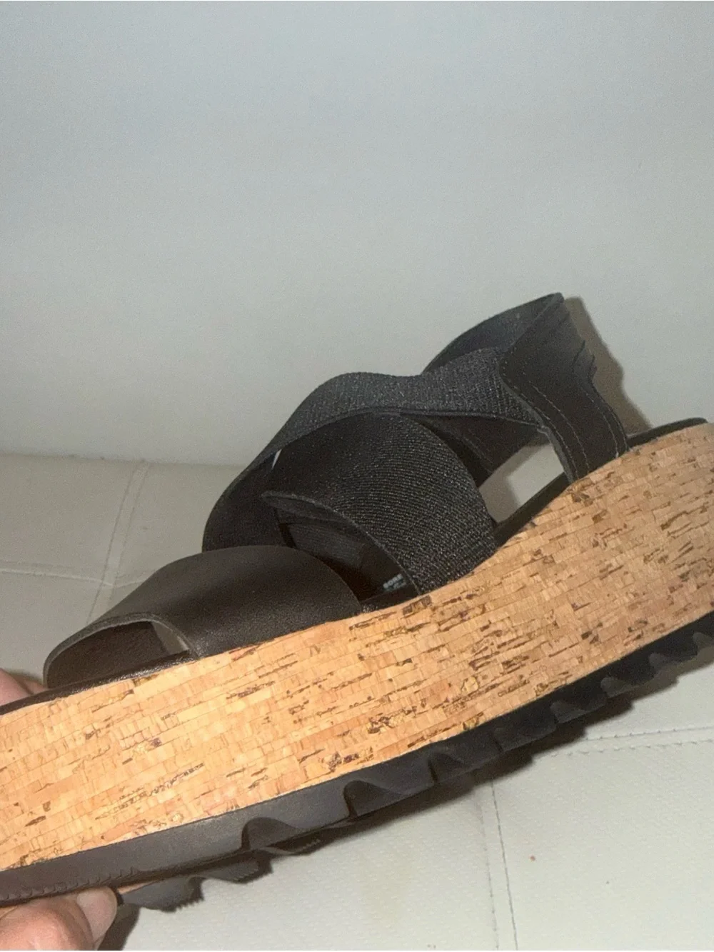 Black Cork Platform Sandals - Women's Strappy Wedge Sorel Cameron